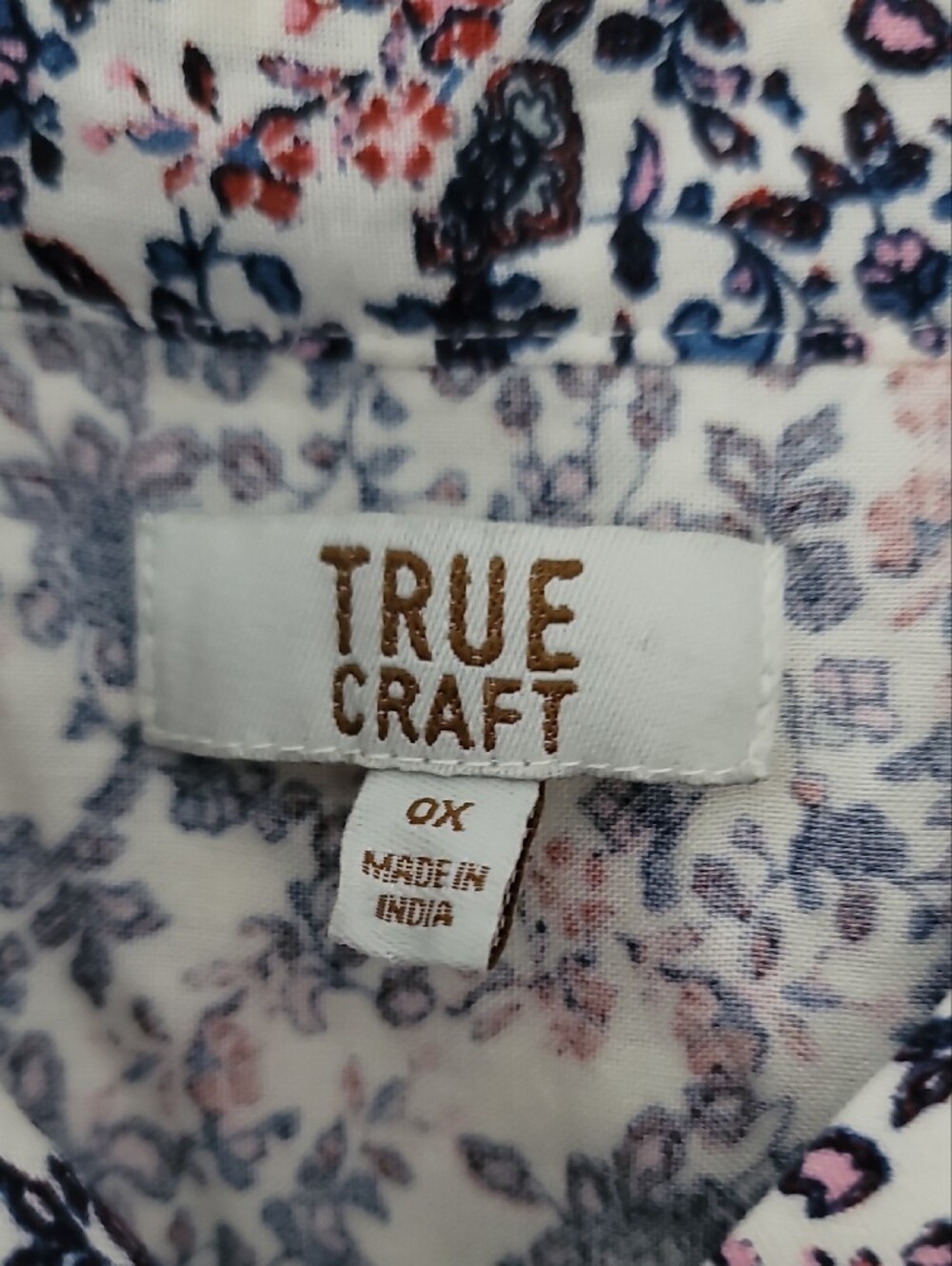 True Craft Pink & Navy Floral Long-Sleeve Tiered Dress - Picture 3 of 4